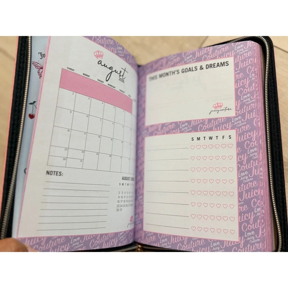 Juicy Couture 2026-2027 Pink Metallic 18-Month Planner with Gold Crown Pen NWT